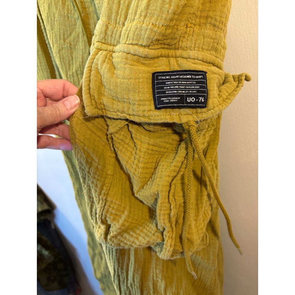 Urban Outfitters Green Cotton Gauze Wide leg Utility Pants XL - Picture 2 of 8